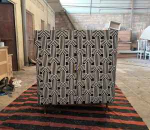 Console moderne artisanale en os incrusté, écologique, avec motif géométrique de luxe, meuble de rangement décoratif pour entrée - Product Image 4