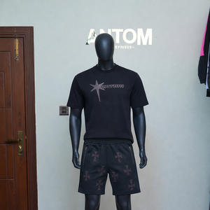 Ensemble T-shirt et short pour homme, tenue décontractée d'été, vêtements de tous les jours, coton respirant, style sportif, streetwear hip-hop - Product Image 3
