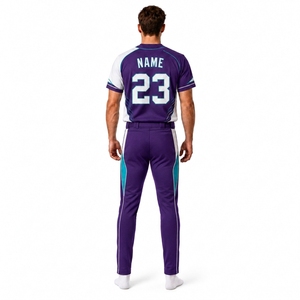 Ensemble de maillot et pantalon de baseball personnalisés pour hommes, sublimés, entièrement boutonnés, vêtements de sport, fabrication OEM, marque privée, fabricant d'usine - Product Image 2