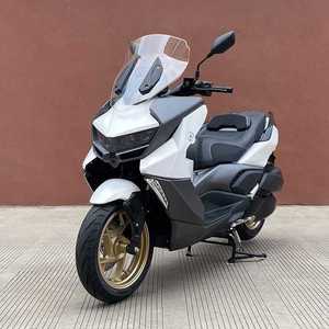 White Electric <b>Scooter</b> With Windshield And Gold Wheels Modern Design Urban Commuter <b>Motorcycle</b> - Product Image 1