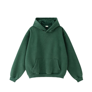 Sweat-shirt d'hiver de haute qualité, surdimensionné, épais (430 g/m²), délavé à l'acide, 100 % coton, molleton vert, séchage rapide, anti-plis - Product Image 3