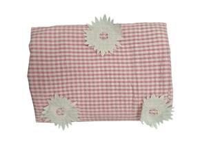 ผ้าฝ้ายหวีเนื้อนุ่มพิมพ์ลายตารางสีชมพูขาว แต่งลายดอกไม้แบบ 3 มิติ น้ำหนักเบา ระบายอากาศได้ดี สำหรับเด็กผู้หญิง ขายดี - Product Image 5