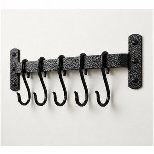 Iron Wall Mounted <b>Kitchen</b> Rail with Sliding S <b>Hooks</b> Farmhouse Pot and Pan Rack for Utensil Storage and Coffee Mugs Organization - Product Image 5