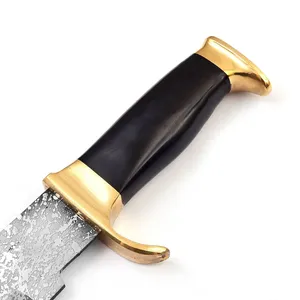 Couteau Bowie multifonctionnel en acier Damas industriel, fait main, OEM personnalisé, pour la chasse, le camping et la survie en extérieur - Product Image 6