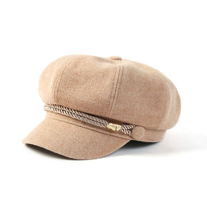 Gorra octogonal de pana unisex para niños al por mayor, estilo Newsboy, con panel frontal lavado de leopardo, transpirable, a la moda, tipo Baker Boy - Product Image 1