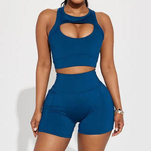 Shorts et soutien-gorge de yoga Soild Fashion Fitness, fabriqués au Pakistan, nouveau design, ensemble de vêtements de sport pour femmes, matière respirante de qualité supérieure - Product Image 2