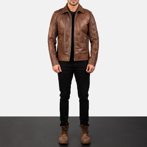Best Price Quality Custom Men's <b>Winter</b> <b>Leather</b> <b>Jacket</b> with Front Logo Waterproof & Eco-Friendly Made in Pakistan - Product Image 4