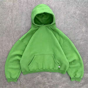 Oversized Heavy Fleece <b>Hoodie</b> 100% Cotton 500-<b>600GSM</b> Winter Plain Dyed Pocket Regular Fit - Product Image 3