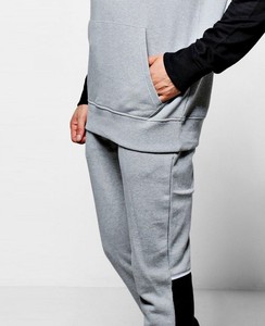Survêtement à capuche pour homme, color-block gris et noir, sweat-shirt décontracté à manches longues avec cordon de serrage et poches latérales, idéal pour l'automne - Product Image 3
