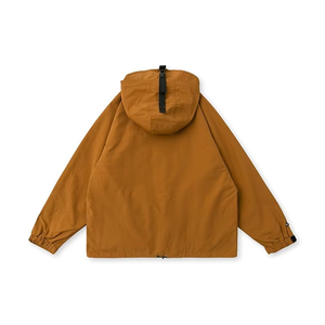 เสื้อแจ็คเก็ตกันลมมีฮู้ดขนาดใหญ่สำหรับผู้ชาย สีพื้น สวมใส่สบายๆ ในฤดูใบไม้ร่วง มีกระเป๋าด้านหน้าและชายเสื้อมีเชือกผูก - Product Image 2