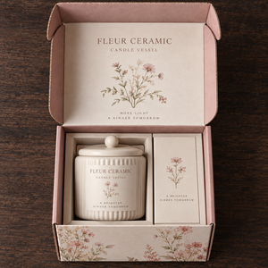 Caja de Embalaje de Cartón Corrugado Impresa Personalizada para Velas FLEUR - Product Image 2