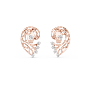 Juego de pendientes minimalistas con diamantes cultivados en laboratorio en oro rosa de 18 quilates para mujer, para compromiso, boda, fiesta, regalo de San Valentín, uso diario. - Product Image 1