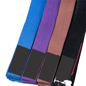 Cinturones de BJJ para Niños de Algodón Bordados con Logotipo Personalizado al por Mayor, Cómodos, de Colores Variados, Gruesos, para Entrenamiento de Artes Marciales - Product Image 1