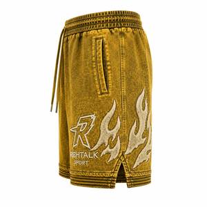 Pantalones Cortos Deportivos para Hombre, Diseño de Llama con Relieve Dorado, Cintura Elástica con Cordón, Transpirables, Peso Medio, para Verano - Product Image 3