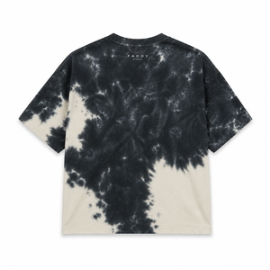 เสื้อยืดคอตตอนหนาน้ำหนักมากทรงโอเวอร์ไซส์ ลายมัดย้อม สกรีนโลโก้ได้ ล้างสีแบบแอซิดวอช สไตล์วินเทจ สตรีทแวร์ ไหล่ตก ทรงหลวมใส่สบายสำหรับผู้ชาย - Product Image 3