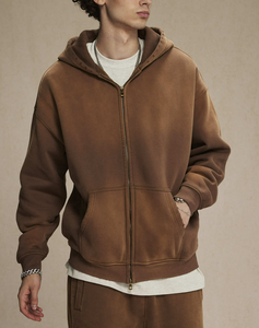 Venta al por Mayor, Personalizado, 100% Algodón, 380 GSM, Sudadera con Cremallera para Hombre, Sudadera Extra Grande para Mujer, Estilo Retro Vintage, Ropa Urbana Unisex de Moda Otoñal - Product Image 1