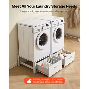 Movable <b>Laundry</b> Pedestal 14 Inch Height Heavy Duty Washer Dryer <b>Stand</b> with Drawer 700 Lbs Load Capacity Non Slip Feet - Product Image 5