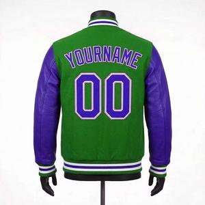 Wholesale Custom Logo Spring <b>Men's</b> Unisex Casual <b>Baseball</b> Varsity <b>Jacket</b> with Letter Pattern Cotton - Product Image 2