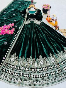 Ensemble Kurti / Bas / Dupatta traditionnel léger en velours de viscose pur de style islamique avec broderie complète - Product Image 4