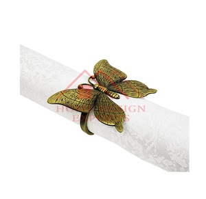 Hot Selling Metal Napkin Ring for Home Hotels & Restaurants Metal Decorative Gold <b>Butterfly</b> Napkin Ring - Product Image 1
