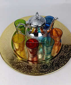 ชุดน้ำชาสไตล์อาหรับแบบโมร็อกโกชุดแก้วพร้อมกาน้ำชาสุดหรูกล่องของขวัญบรรจุภัณฑ์กาน้ำชาตะวันออกกลางและชุดแก้ว - Product Image 2