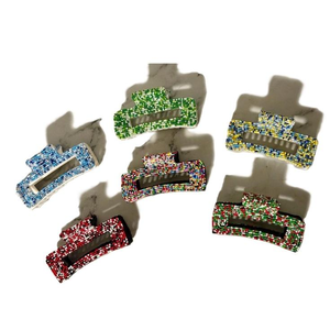 Luxury Handmade Beaded Hair Claw Stylish Trendy Colorful Design <b>Resin</b> and Plastic Material - Product Image 5