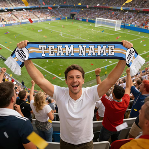 Écharpe de club de football unisexe, chaude pour l'hiver, 100% acrylique, tricotée, légère, écologique, pour supporters de football - Product Image 3