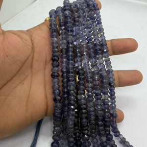 Cuentas Redondas de Iolita Natural de 8mm, Hilo de 16 Pulgadas, Color Azul Violeta, para Fabricación de Joyería, Proveedor Mayorista - Product Image 1