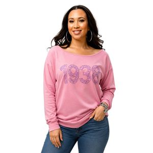Sweat-shirt rose à col rond, pull décontracté à manches longues pour femmes, à porter tous les jours, streetwear, style de vie sportif, vêtements confortables - Product Image 1
