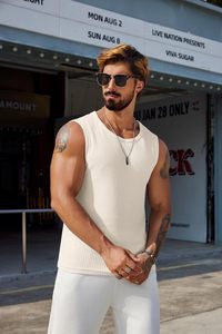 <b>Mens</b> Sleeveless Tank Top Cotton Blend Muscle T Shirt Casual <b>Gym</b> Workout Fitness Training <b>Vest</b> Breathable Eco-Friendly Quick Dry - Product Image 2