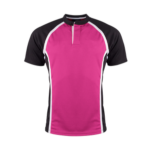 เสื้อเจอร์ซีย์กีฬาคอเฮนลีย์ แขนสั้น ผ้าฝ้าย 100% สีบล็อก  แบบทีม  ทรงแร็กแลน  โลโก้ด้านหน้า สำหรับฝึกซ้อมเบสบอล ซอฟต์บอล - Product Image 1