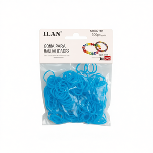 Elastici blu chiaro ILAN 300 pezzi per artigianato e manualità - Product Image 1