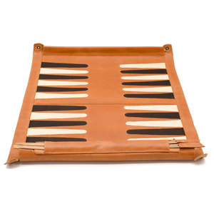 Leather Roll-Up <b>Backgammon</b> Board Storage Tube Durable Unisex <b>Travel</b> Case with Custom Logo - Product Image 4