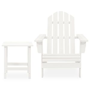 Sedia Adirondack in legno massello di abete e tavolo bianco Set di mobili da giardino con un Design elegante - Product Image 2
