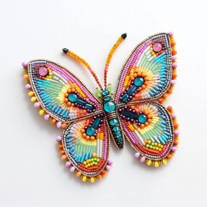 Premium Embroidery Beaded Brooch with Sparkling Crystal Pearl and Glass Bead Design - Product Image 6