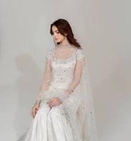 Ensemble Salwar Kameez en satin tissé blanc brodé de sequins, robe de soirée formelle pour femme avec dupatta, tenue de mariage et de festival
