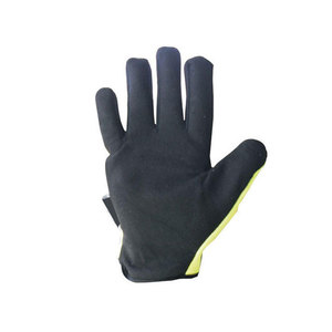 Yellow Black PU Leather Safety <b>Gloves</b> With Anti-Slip Texture Fingertips Elastic Wristband General Purpose - Product Image 6