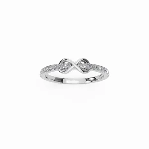 Bague en diamant de laboratoire Shine, ensemble de 18 pièces en or blanc 18 carats avec coupe brillant ronde, style luxueux, certifiée IGI pour femmes - Product Image 1