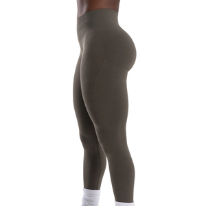 Dark Gray Casual Women's High Waist Seamless Thin Knitted Gym <b>Leggings</b> Comfortable Stretch Fitness Yoga <b>Workout</b> Running for - Product Image 4