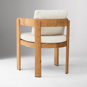 Chaise de salle à manger d'extérieur en bois massif, chaise à accoudoirs durable, chaise en bois naturel pour restaurant et bar - Orsay - Product Image 4