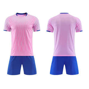 Ensemble de maillots de football américain sublimés blancs et bleus pour hommes, col rond, manches courtes, polyester respirant, séchage rapide, nom d'équipe personnalisé - Product Image 4