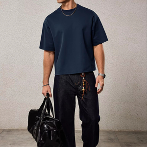 Custom Mens <b>Acid</b> Wash Rhinestone T Shirt Heavyweight Cotton Oversized Boxy Fit <b>Drop</b> Shoulder Crew Neck Streetwear Front Print - Product Image 1