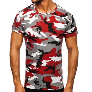 Mens <b>Camouflage</b> Print Tee Shirt Streetwear Oversized Cotton Casual Loose Fit Short Sleeve Summer Top - Product Image 1
