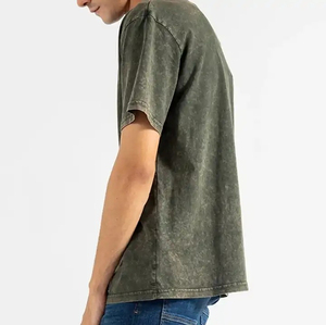 เสื้อยืดคอตตอนทรงหลวมไหล่ตกสำหรับผู้ชาย ราคาถูก ขายส่ง เหมาะสำหรับสไตล์ลำลอง โอเวอร์ไซส์ และสตรีทสไตล์ - Product Image 4