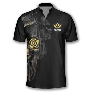 Maillots de fléchettes personnalisés avec logo et numéros d'équipe, sublimation, pour hommes, vêtements d'équipe, polos de fléchettes à vendre - Product Image 2