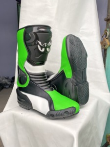 Botas de Carreras Personalizadas con Diseño de Ojos de Búho, Hechas a Medida, Botas de Motociclismo de Media Pantorrilla - Product Image 2