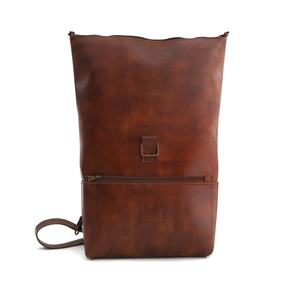 Mochila de Piel Auténtica con Parte Superior Enrollable, Diseño Personalizado, Mochila de Viaje de Piel de Vaca, Bolsa de Lujo para Portátil para Hombre, Personalizada LTBP-0093 - Product Image 3