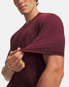 Men's Burgundy Short Sleeve Turtleneck T-<b>Shirt</b> Regular Fit Casual 100% Cotton Jersey Breathable Front Logo <b>Cartoon</b> Print Hip Hop - Product Image 3