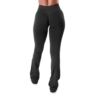 Pantalones Acampanados de Cintura Ultra Alta Sin Costuras para Mujer, Ajuste Largo, para Gimnasio, Yoga, Compresión, Estilo Bootcut, Ropa Deportiva - Product Image 4