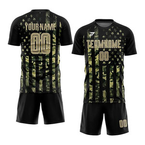 Maillot de football pour homme adulte, en polyester robuste, personnalisable avec nom et numéro, couleur d'équipe, commande en gros, vente directe d'usine - Product Image 1